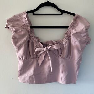 Lottie Moss x PacSun Dusty Pink Tie Front Bustier Crop Top Size M